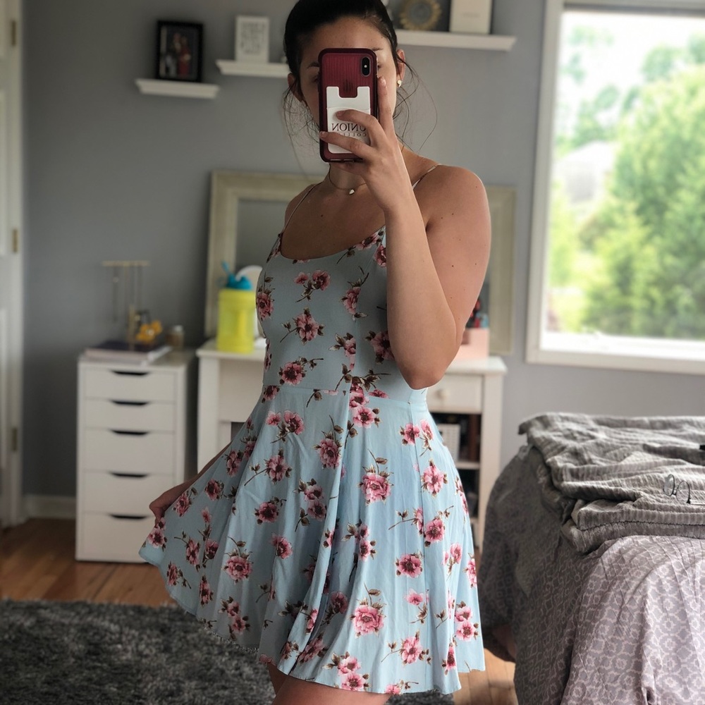 Forever 21 Baby Blue Floral Sundress